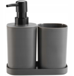 Acessórios WC 3pçs Antracite 1801820 - Image 2