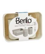 Acessórios WC Plástico 3 peças Bege