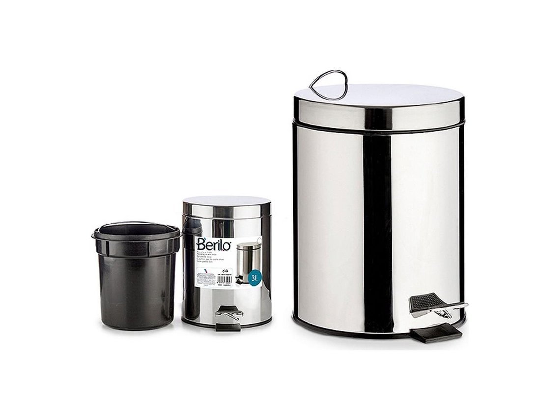 BALDE-LIXO-C.PEDAL-INOX-3LT-92212-.jpg Balde Lixo C/Pedal Inox 3L - Image 1