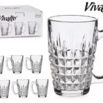 Conjunto 6 Canecas de Vidro Vivalto 340 ML