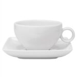 Chávena de Chá de Porcelana Com Pires Carre