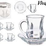 Conjunto 4 Chávenas de Vidro Com Pires 125 ML
