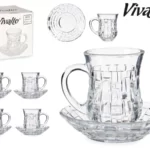 Conjunto 4 Chávenas de Vidro Com Pires 125 ML