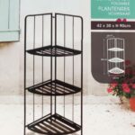 Floreira Canto 3 Níveis Preto