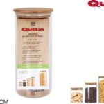 Frasco de Vidro Com Tampa de Bambu Quttin