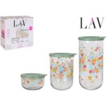 Conjunto 3 Frasco de Vidro Com Tampa LAV DUO