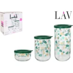 Conjunto 3 Frasco de Vidro Com Tampa LAV DUO