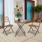 Conjunto Mesa e 2 Cadeiras Dobrável Vime