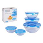 Conjunto Tigela de Vidro Com Tampa Empilhável Adele