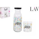 Conjunto 1 Garrafa Com Tampa + 6 Copos LAV