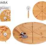 Tábua de Pizza Redonda de Bambu 35 Cm