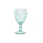 Conjunto 6 Copos de Vidro Com Pé Turquesa Crystal 325 ML