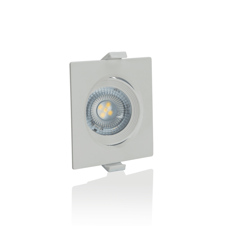 ARO FIXO LAMP LED 6.5W 6000K ASPXQ6560 QUA BR C50 1 Lâmpada LED Downlight Basculante Retngular 6,5W 6000K ASPXQ6560 - Image 1