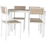 Mesa + 4 Cadeiras Xobe Taupe