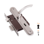 Fechadura Com Puxador Teicocil 2010/716 Cromado Mate