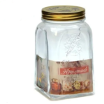 Frasco de Vidro Hermético Com Tampa de Metal 1,5L