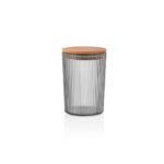 Frasco Plástico Com Tampa de Madeira 900ML Quttin