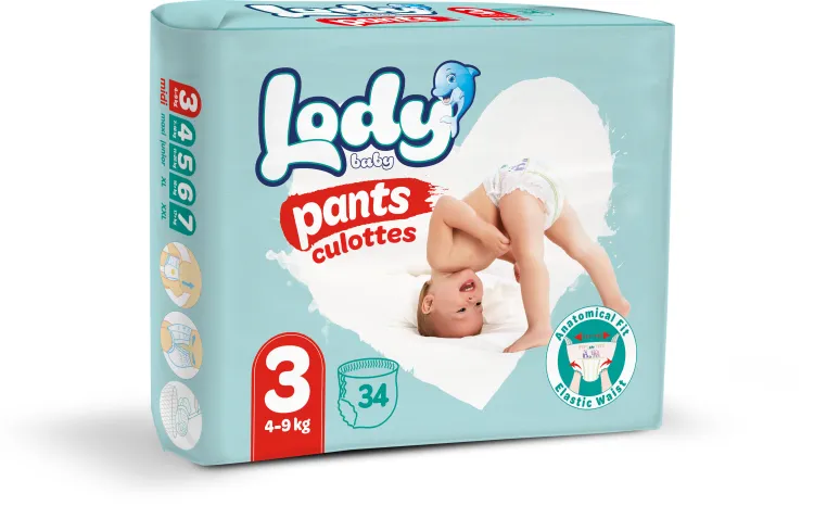 FRALDA LODY BABY MIDI PANTS 4X9KG 34X5 1 Fralda Lody Baby Midi Pants T3 4-9KG - Image 1