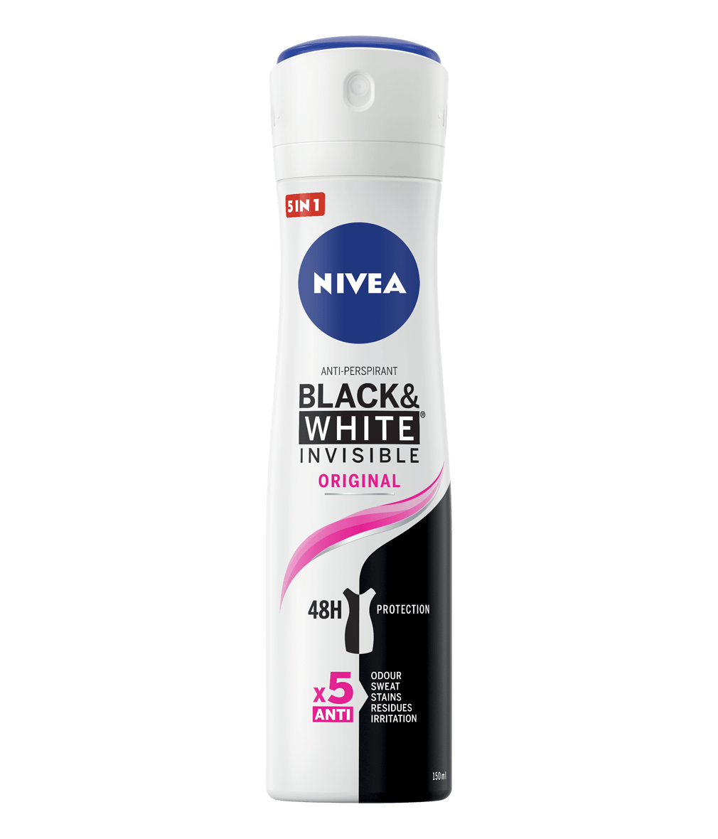 DEO ROLL SPRAY NIVEA INVISIB BLACK & WHITE 6X150M Desodorizante em Spray Nivea Black & White invisível - Image 1