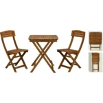 Conjunto Mesa + 2 Cadeira Bistrô Dobrável