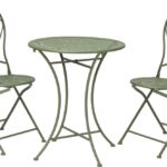 Conjunto Mesa Jardim Dobrável + 2 Cadeiras Em Metal