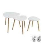 Mesa MDF Branco 3 Peças