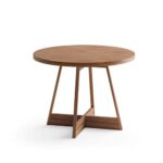 Mesa Átria Redonda Nogal Com Rosê Cobre 1594