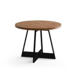 Mesa Átria Redonda Nogal Com Preto 1594