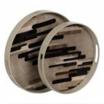 Bandeja de Aperitivos PVC e Cristal Abstrato 2 Peças