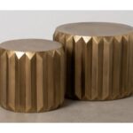 Conjunto de Mesa Auxiliar Dourado 2 Peças MB-20811