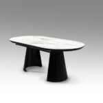 Mesa de Jantar Extensível Capri Mármore Branco