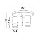 Plafonia Preto 3x10W GU10 Pogno 9111438 - Image 2