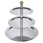 Prato Para Bolos, Frutas e Aperitivos 3 Andares Inox - Image 3