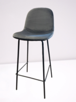 Tamborete Bar Veludo Cinza 151341