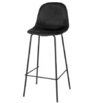 Tamborete Bar Veludo Preto 151372
