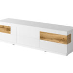 Base de TV Silke 206 CM Lacado Branco / Carvalho