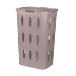 Cesto de Roupa Sujo Retangular Taupe 60L 2509