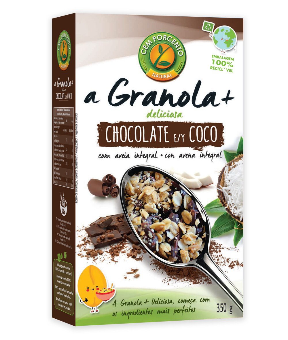 GRANOLA+DELICIOSA CHOCOLATE E COCO 350GRX8 1913 1 Granola + Deliciosa Chocolate e Coco 350GR 1913 - Image 1