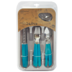 Talheres + Tabuleiro Plast Turquesa