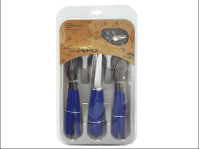 Talheres + Tabuleiro Plast Azul 1)