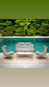 Conjunto de jardim (sofá de 2 lugares, sofá de 1 lugar e mesa) - Image 3