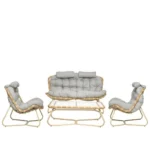 Conjunto de jardim (sofá de 2 lugares, sofá de 1 lugar e mesa)