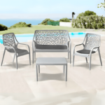 Conjunto PP Sofás c/Estofo Cinza + Mesa Centro Refe: 8140W-ST002