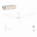 VENTOINHA TETO C/LUZ 3LAMINA BRANCO 11340