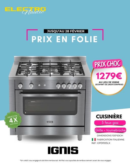 FOGÃO A GAS IGNIS 5B INOX GPD1105LX